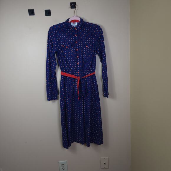 Vintage Dresses & Skirts - Vintage Lanz Original Cottagecore Blue Floral Long Sleeve Dress Size XS